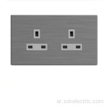 2Gang Wall Socket غطاء الفولاذ المقاوم للصدأ شهادة CB